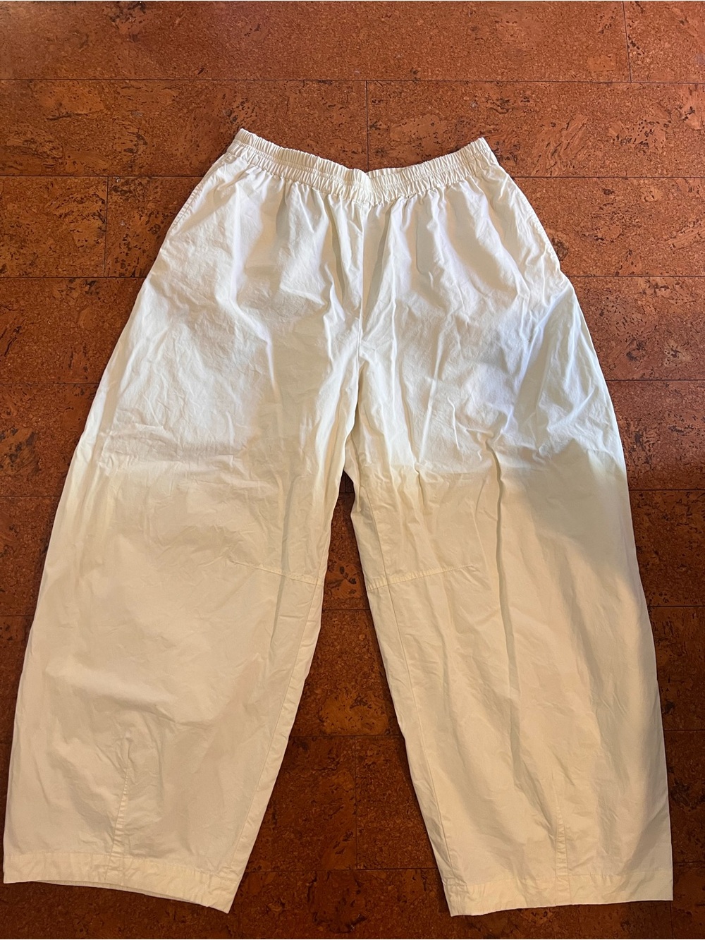 Butter yellow Assembly Label cotton barrel pants